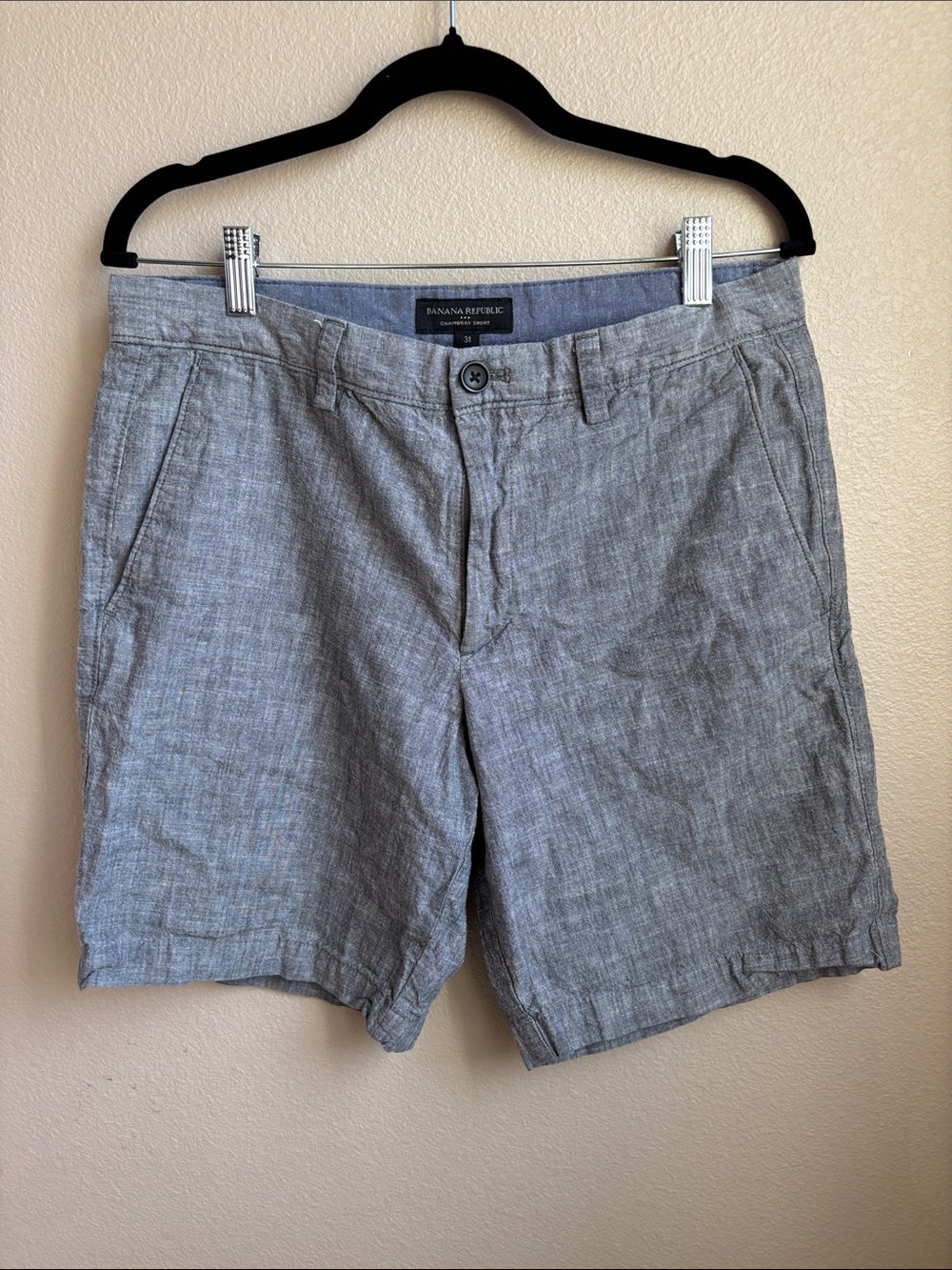 Banana Republic Men’s Chambray Shorts Size 31 Gray